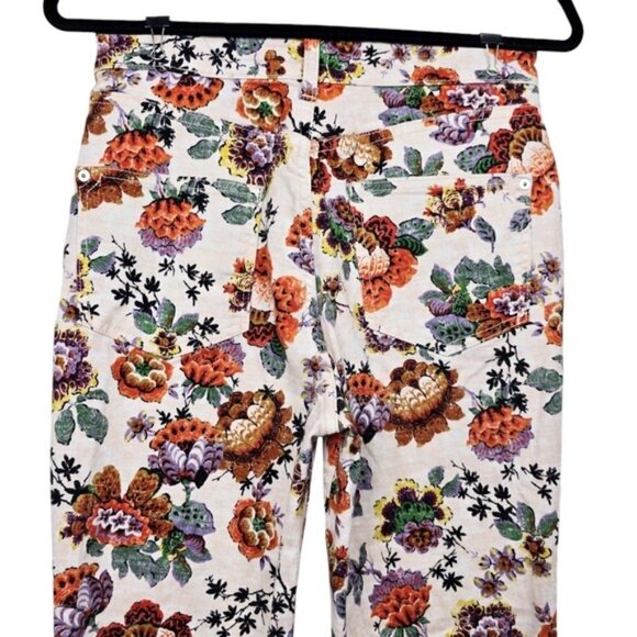 Anthropologie Womens Pilcro Floral Print Cigarette Slim Straight Jeans Size 28 - Picture 6 of 10